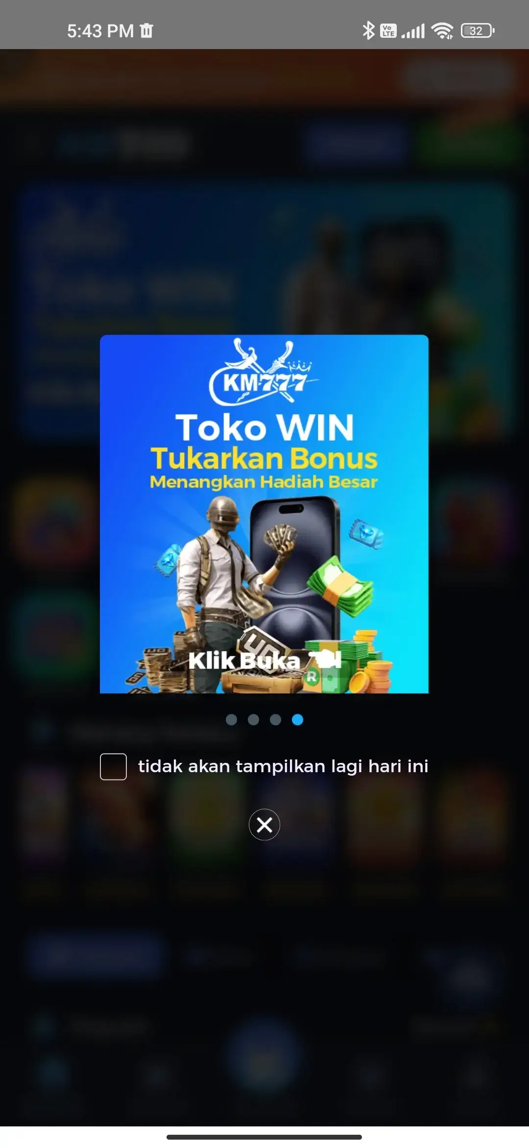 KM777 promo Toko WIN dan hadiah